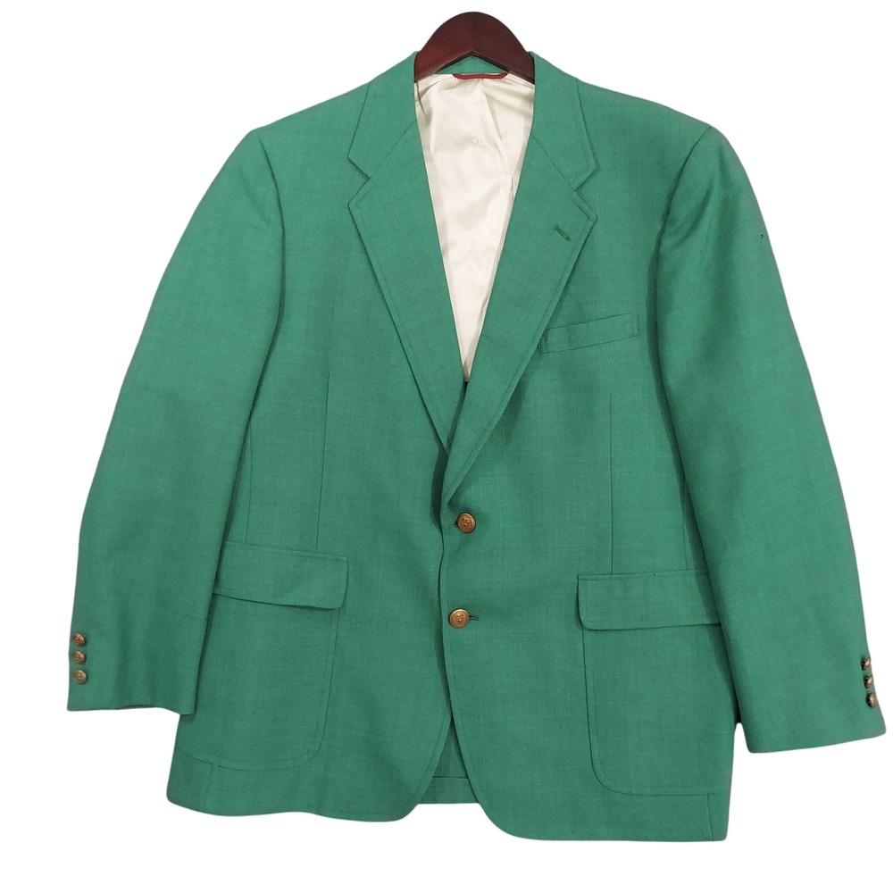 Jack Nicklaus Sport Coat Mens 46R Green Golden Bear Hart Schaffner Marx Blazer
